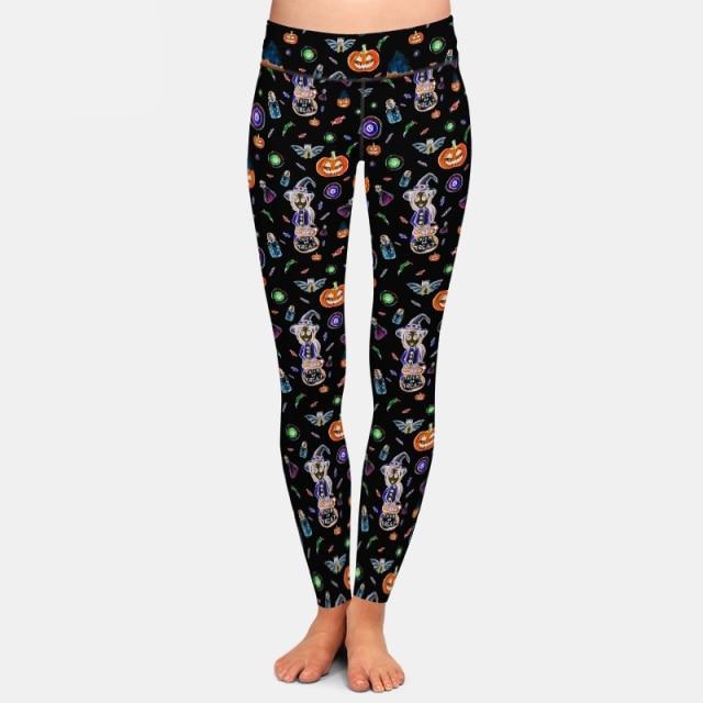 Ladies Assorted 3D Halloween Printed Leggings