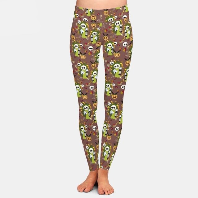 Ladies Assorted Fashion 3D Halloween Printed Leggings