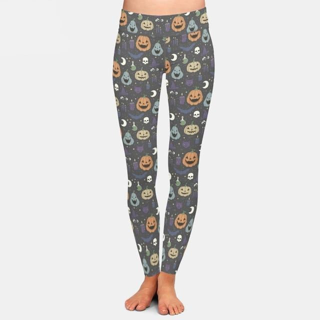 Ladies Assorted Fashion 3D Halloween Printed Leggings