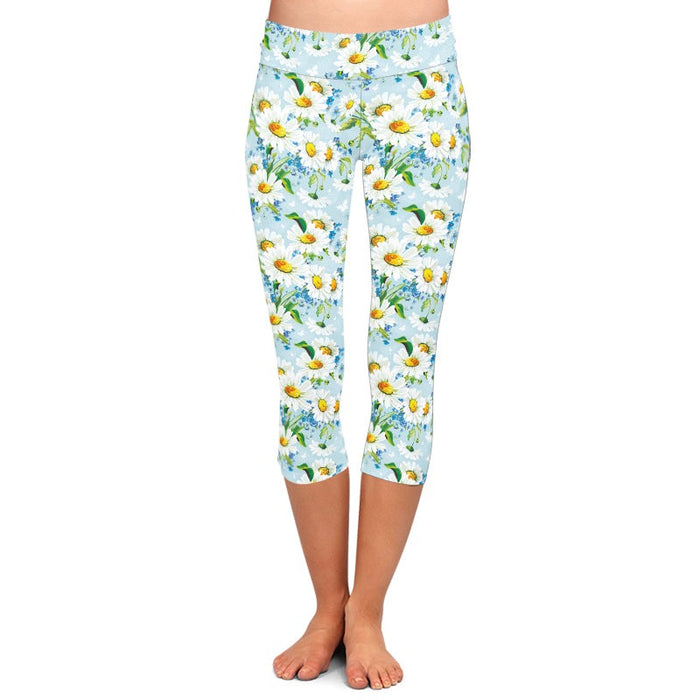 Ladies Assorted Floral Printed Capri Leggings