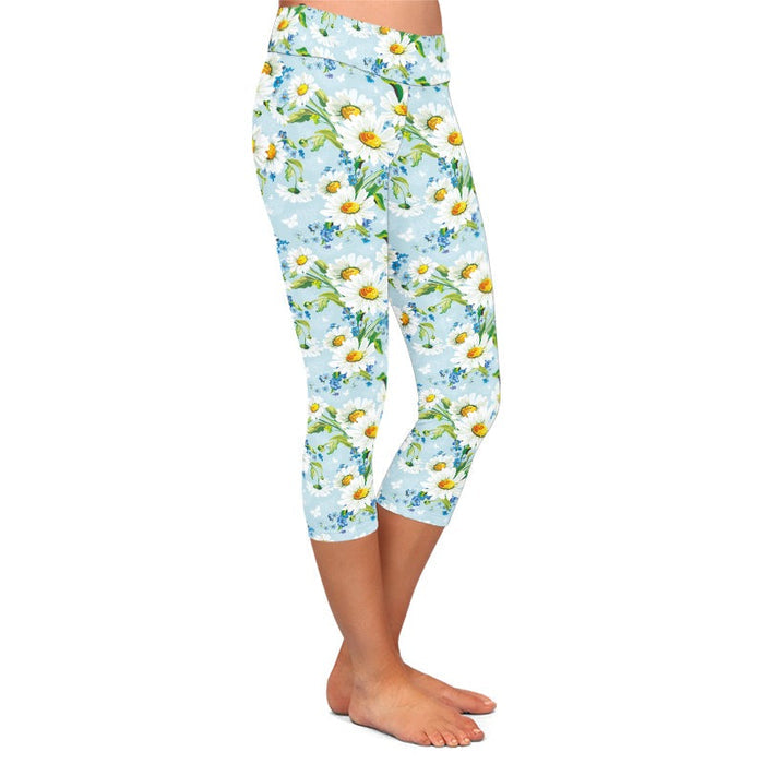Ladies Assorted Floral Printed Capri Leggings