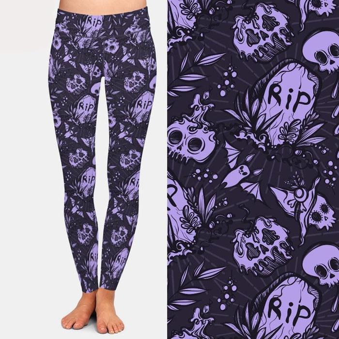 Ladies Assorted Halloween Printed Leggings