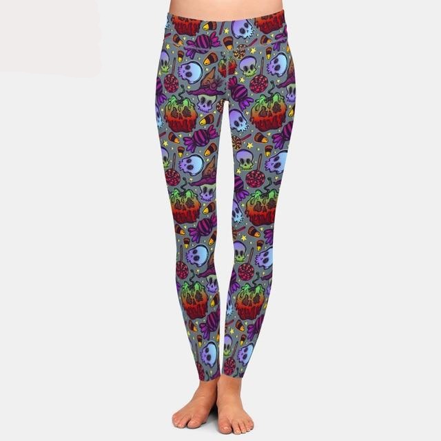 Ladies Assorted Halloween Printed Leggings
