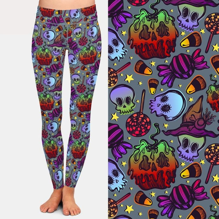 Ladies Assorted Halloween Printed Leggings