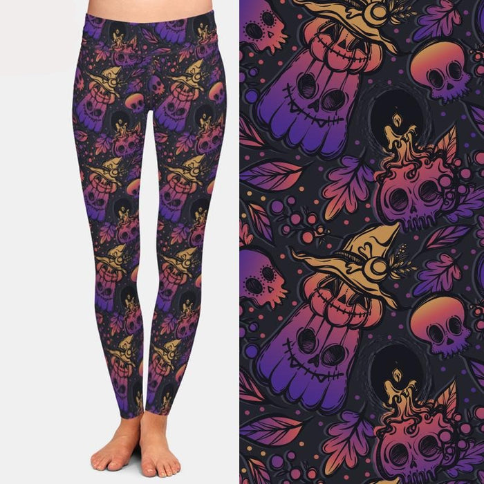 Ladies Assorted Halloween Printed Leggings