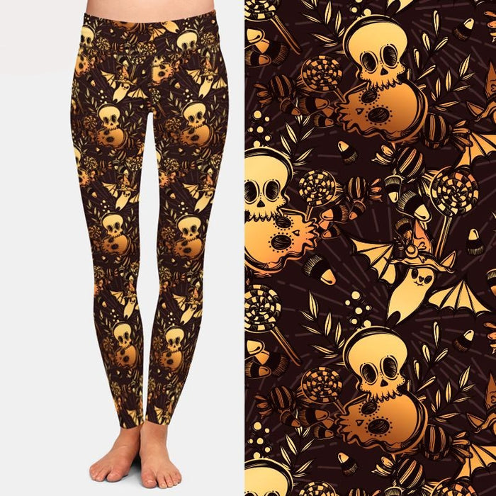 Ladies Assorted Halloween Printed Leggings