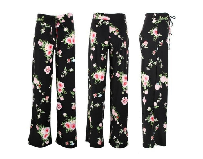 BLACK WITH FLOWERS / MEDIUM - WITHOUT POCKETS