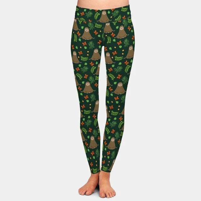 Ladies Assorted Soft Sloth Printed Leggings