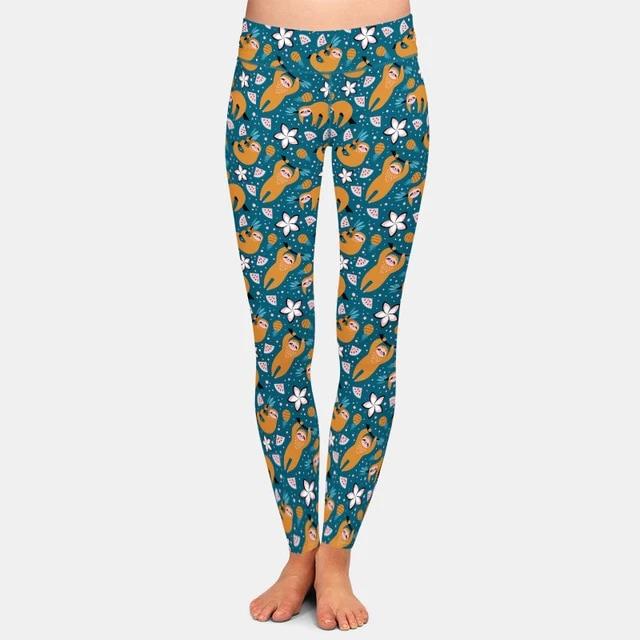 Ladies Assorted Soft Sloth Printed Leggings