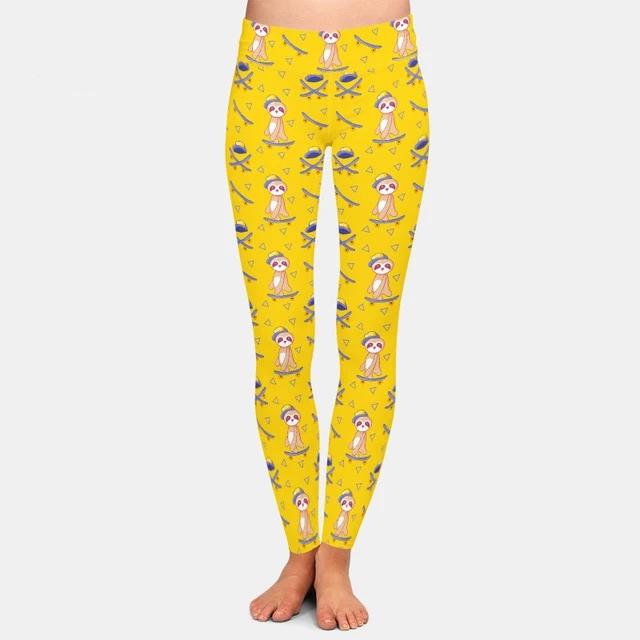 Ladies Assorted Soft Sloth Printed Leggings