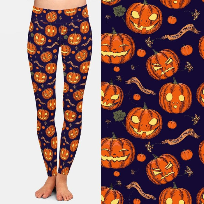 Ladies Assorted Spooky Halloween Printed Leggings