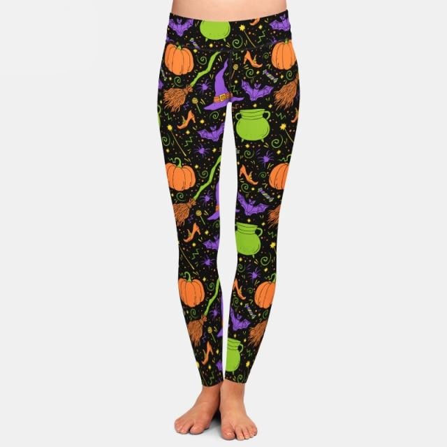 Ladies Assorted Spooky Halloween Printed Leggings