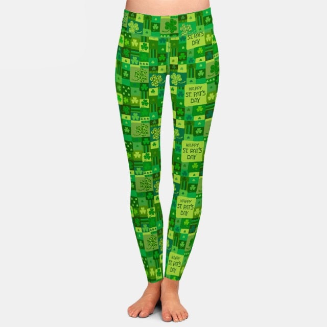 Ladies Assorted St Patricks Day Printed Leggings