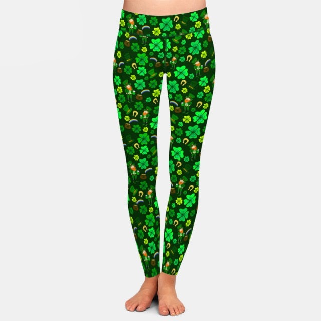 Ladies Assorted St Patricks Day Printed Leggings
