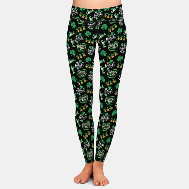 Ladies Assorted St Patricks Day Printed Leggings