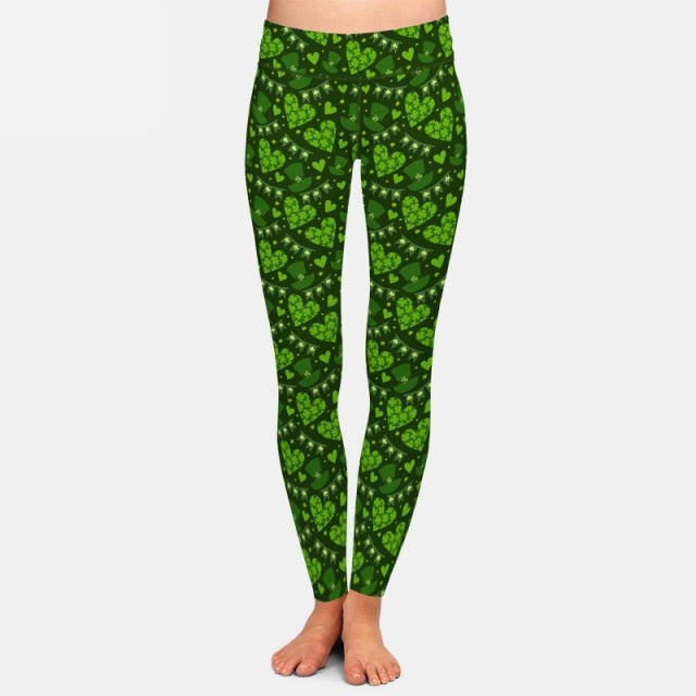 Ladies Assorted St Patricks Day Printed Leggings