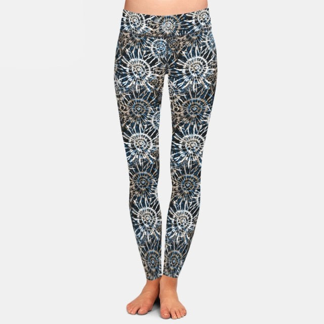 Ladies Beautiful 3D Tie-Dye Design Printed Leggings