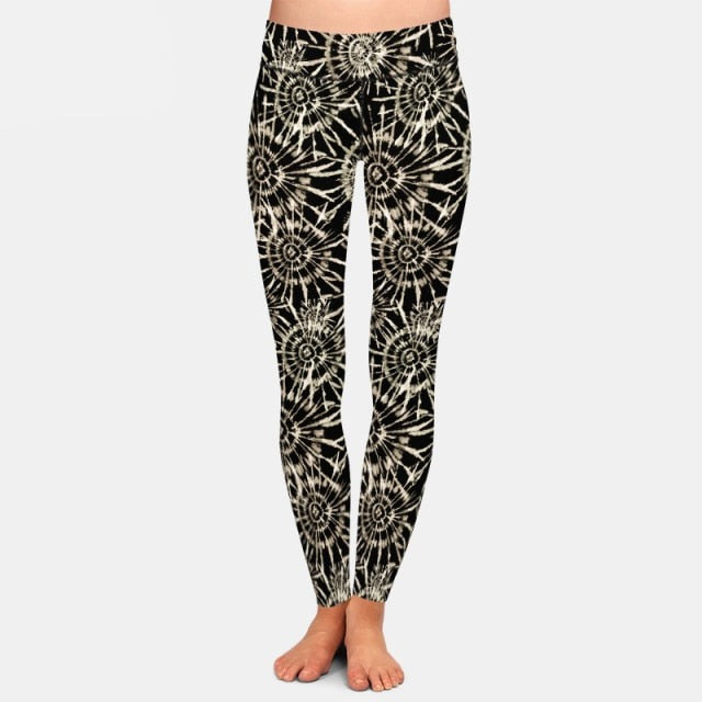 Ladies Beautiful 3D Tie-Dye Design Printed Leggings