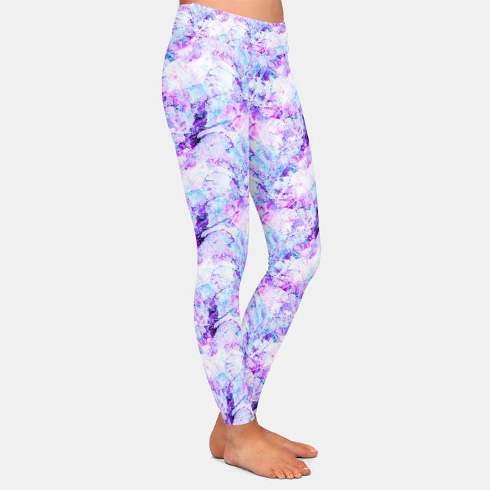 Ladies Beautiful Crystal/Marble Digital Printed Leggings