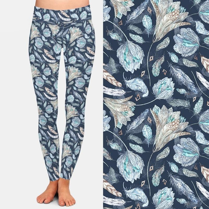 Ladies Beautiful Leaf Printed Leggings