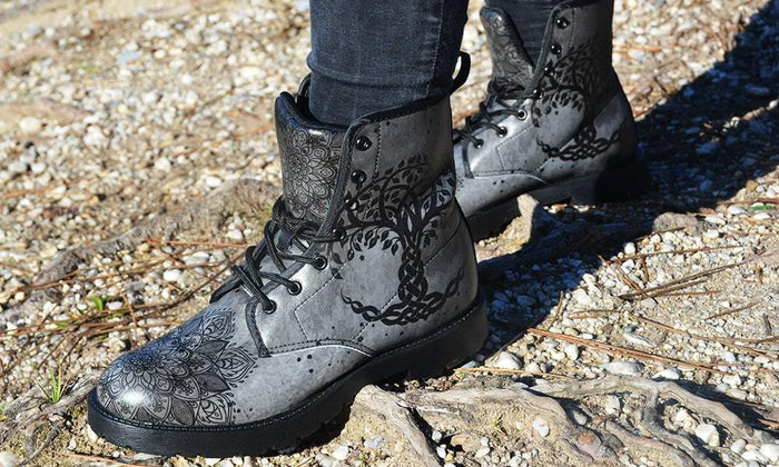 Ladies Beautiful Wolf & Tree Fashion Printed Boots