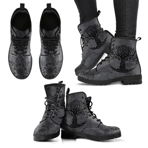 Ladies Beautiful Wolf & Tree Fashion Printed Boots