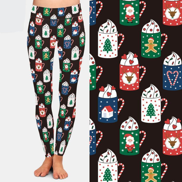 Ladies Christmas 3D Gingerbread Printed Leggings