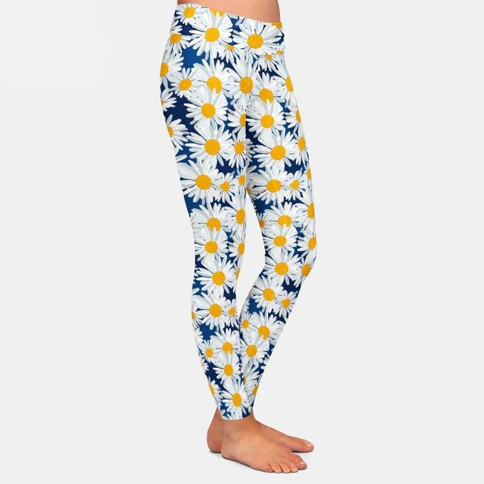 Ladies Chrysanthemum 3D Printed Leggings