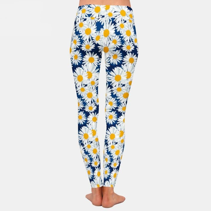 Ladies Chrysanthemum 3D Printed Leggings