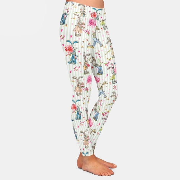Ladies Cute Bunnies Printed Leggings