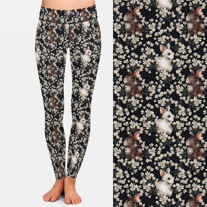 Ladies Cute Bunnies Printed Leggings