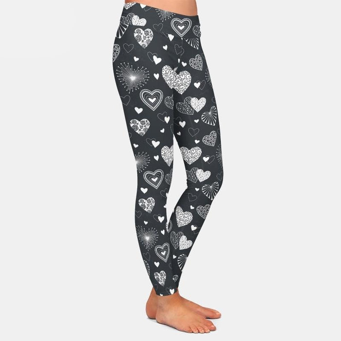 Ladies Cute Hearts Printed Leggings