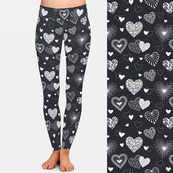Ladies Cute Hearts Printed Leggings