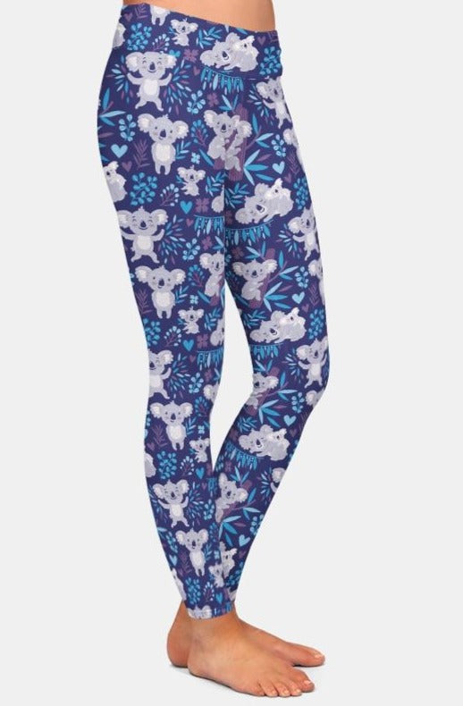 Ladies Cute Koala Printed Soft Comfortable Leggings