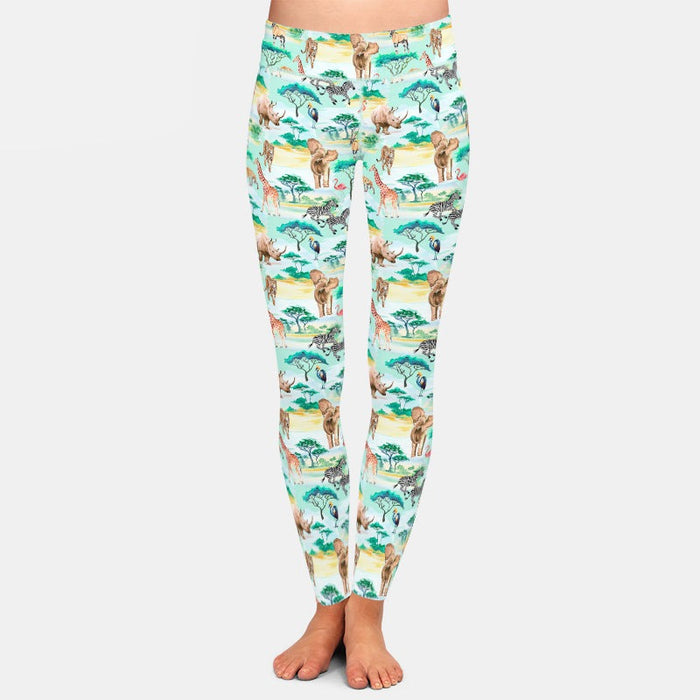 Ladies Farm & Wild Animal Printed Fashion Soft Leggings
