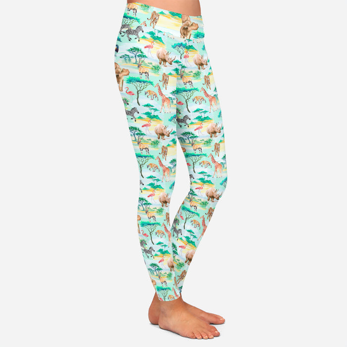 Ladies Farm & Wild Animal Printed Fashion Soft Leggings