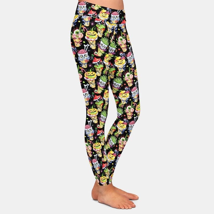 Ladies Fashion 3D Crazy Cartoon Halloween Printed Leggings