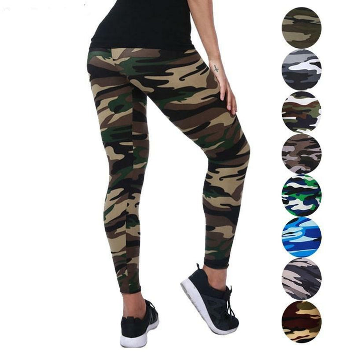 Ladies Fashion Camo & Assorted Printed Stretchy Leggings