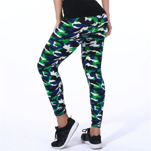 Ladies Fashion Camo & Assorted Printed Stretchy Leggings