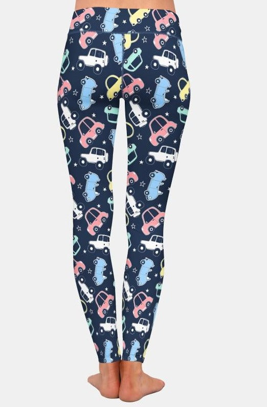 Ladies Fashion Cars Printed Leggings