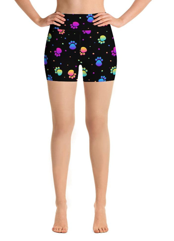Ladies Fashion Shorts - 3D Dog Paws Digital Print