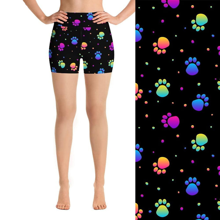 Ladies Fashion Shorts - 3D Dog Paws Digital Print