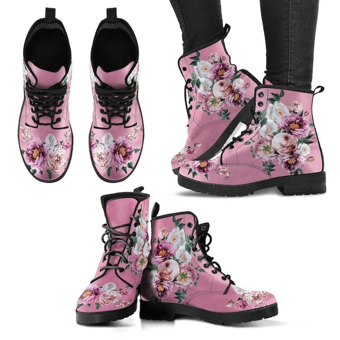 Ladies Floral Styles Fashion Lace-Up Boots