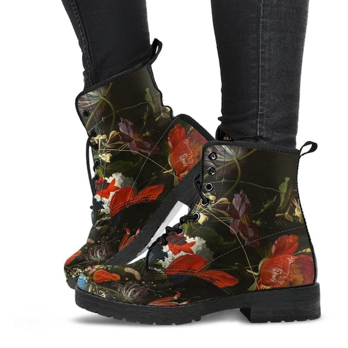 Ladies Floral Styles Fashion Lace-Up Boots