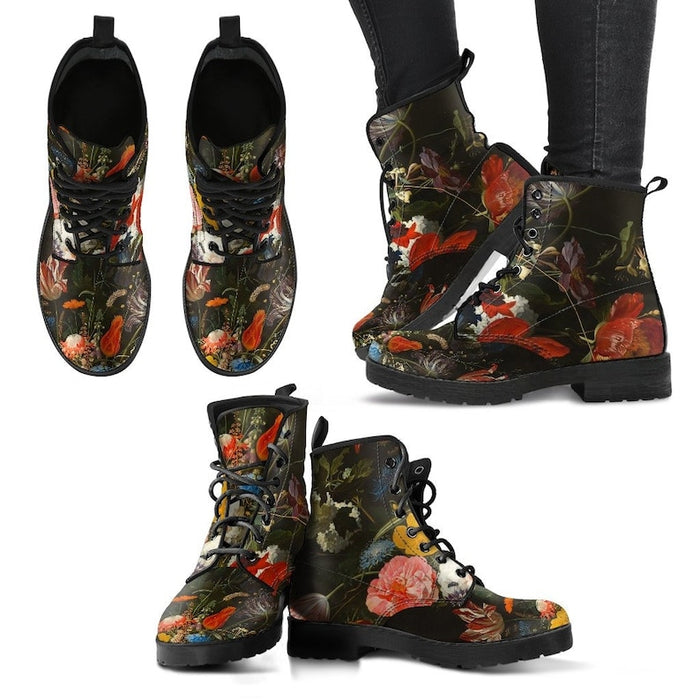 Ladies Floral Styles Fashion Lace-Up Boots