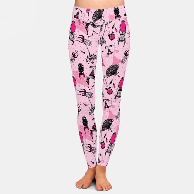 Ladies Girls & Hearts & Clothing Printed Leggings