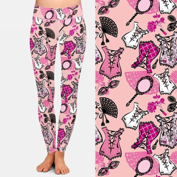 Ladies Girls & Hearts & Clothing Printed Leggings