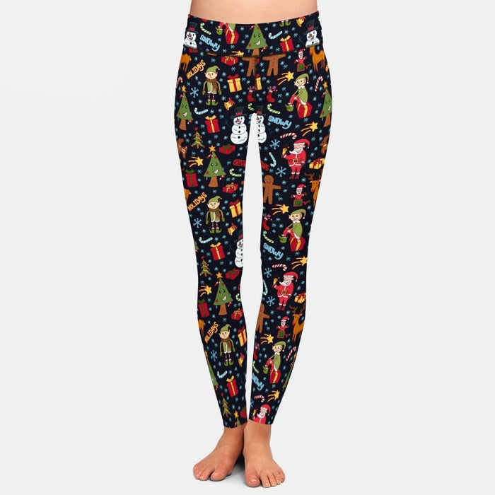Ladies Gorgeous 3D Christmas Printed Brushed Leggings