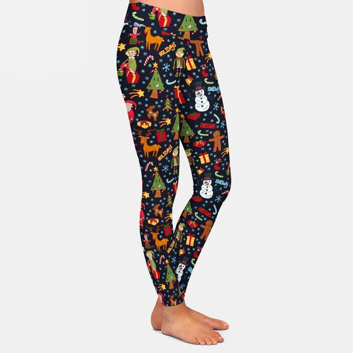 Ladies Gorgeous 3D Christmas Printed Brushed Leggings