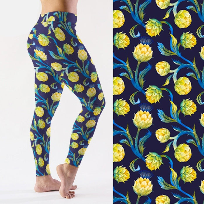 Ladies Gorgeous Flowers Printed Fashion Leggings